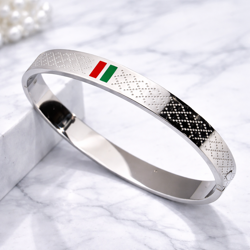 Stainless Steel Tricolor Accent Bracelet for Men