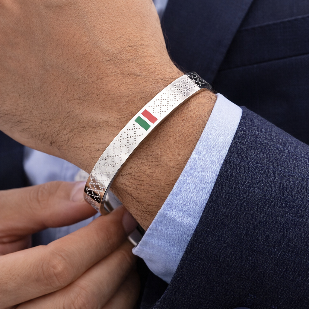 Stainless Steel Tricolor Accent Bracelet for Men
