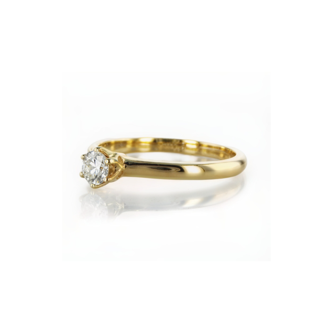 18K Gold Plated Anti-Tarnish Solitaire Ring