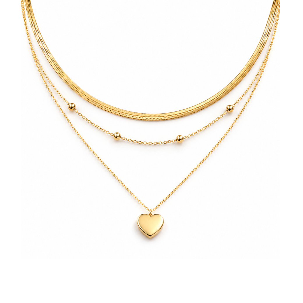 Aurora Triple-Layer Heart Necklace