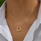 18K Gold Plated Minimal U Pendant Necklace