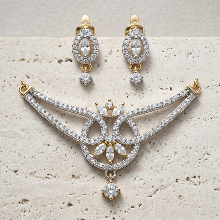 Aria Curve Diamond Mangalsutra