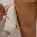 18K Gold Plated Minimal U Pendant Necklace