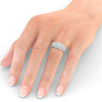 Zivuna Multi-Row Statement Ring in Sterling Silver Finish