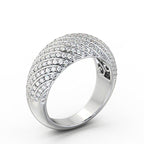 Zivuna Multi-Row Statement Ring in Sterling Silver Finish