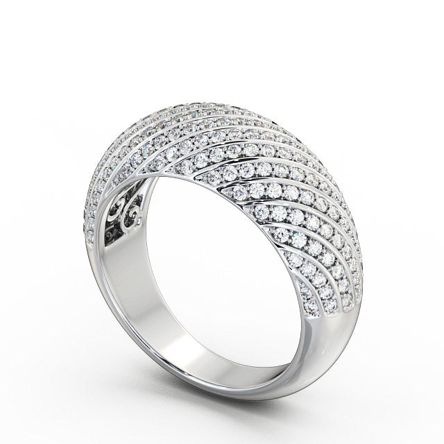 Zivuna Multi-Row Statement Ring in Sterling Silver Finish
