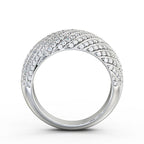 Zivuna Multi-Row Statement Ring in Sterling Silver Finish