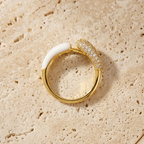 18K Gold Plated Elegant gold ring with cubic zirconia