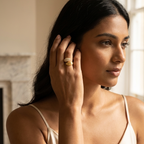 18K Gold Plated Dual Dome Crystal Statement Ring