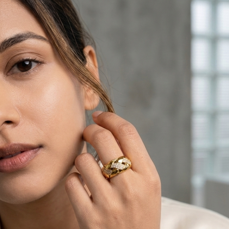 Bold Woven Gold Ring