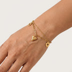 Heart & Star Charms Layered Chain Bracelet