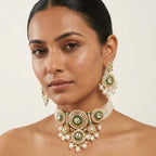 Emerald Kundan Pearl Choker Set