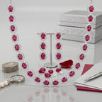 Ruby Red Halo Crystal Necklace Set