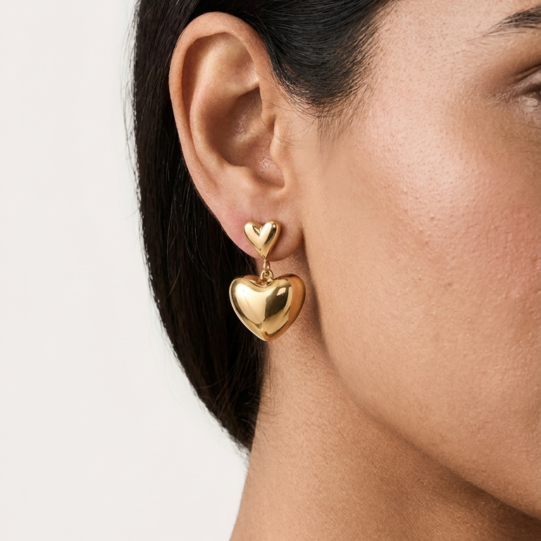 Golden Heartfall Earrings