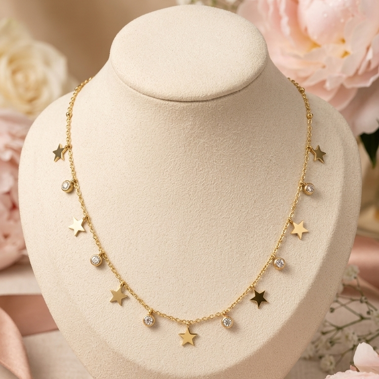 Celestial Star Charm Gold Necklace