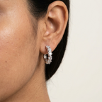 Silver Heart Hoop Earrings