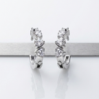 Silver Heart Hoop Earrings