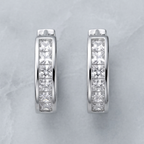 Silver Crystal Hoop Earrings