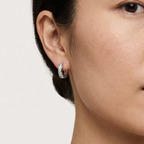 Silver Crystal Hoop Earrings