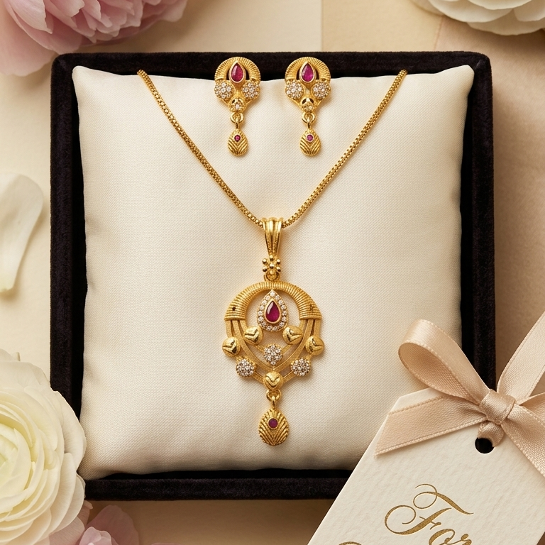 Royal Teardrop Pendant Set