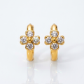 Floral Zircon Hoop Earrings