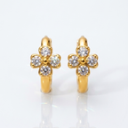 Floral Zircon Hoop Earrings