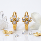 Floral Zircon Hoop Earrings