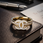 White Enamel Loop Ring