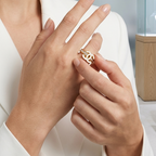 White Enamel Loop Ring