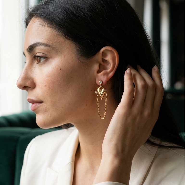 Heartlink Drop Earrings