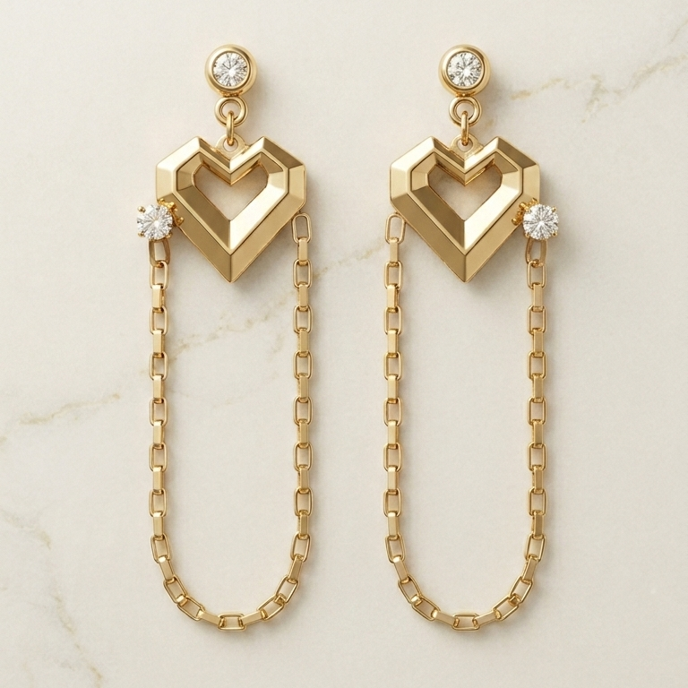 Eternal Heart Drop Earrings