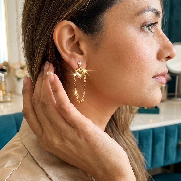 Eternal Heart Drop Earrings