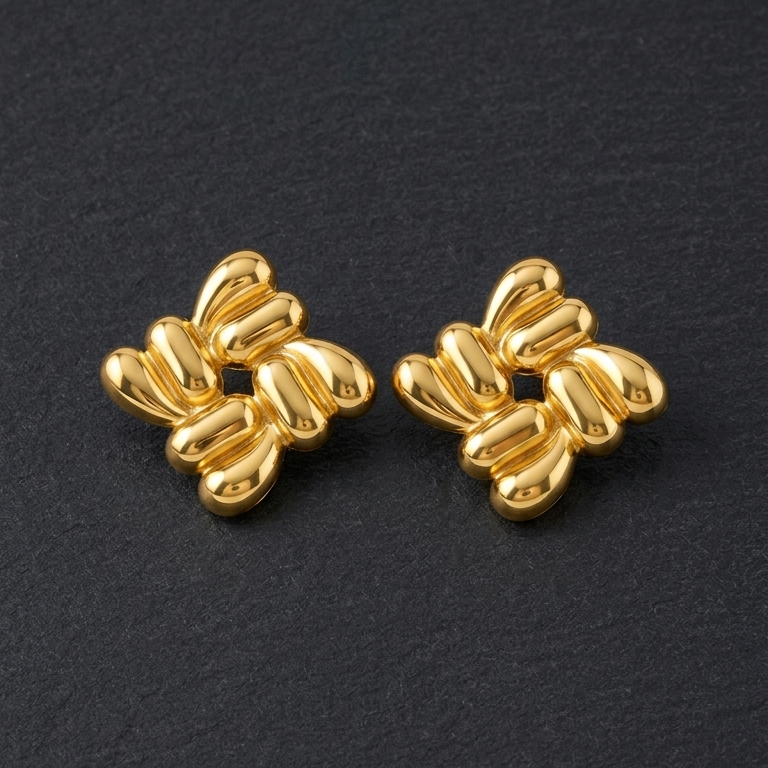 Golden Bloom Stud Earrings