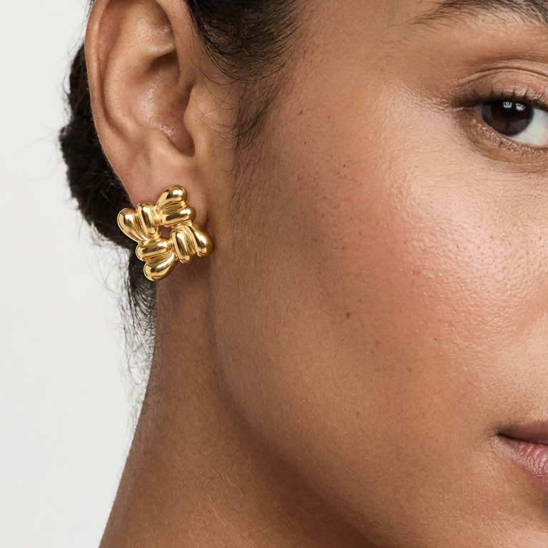 Golden Bloom Stud Earrings