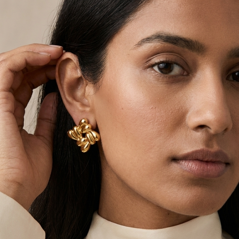 Golden Bloom Stud Earrings