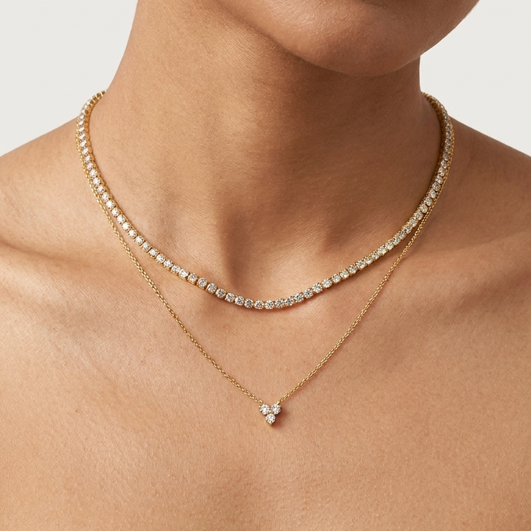 Aurora Double Layer Tennis Necklace