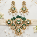Emerald Kundan Pearl Choker Set
