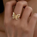 18K Gold Plated Butterfly Statement Ring